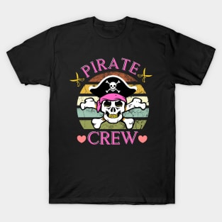 Pirate Crew Skull Girl Halloween Costume Crew Back To School T-Shirt